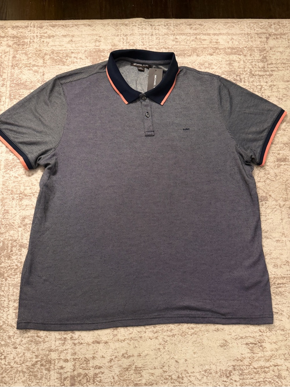 NWT Michael Kors Men’s XL Midnight Navy Birdseye Polo Shirt